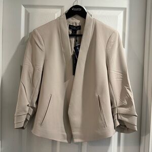Rachel Zoe Collarless Beige Blazer - Large
